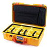 Pelican 1525 Air Case, Yellow with Orange Handle & Latches Yellow Padded Microfiber Dividers with Laptop Computer Pouch ColorCase 015250-0210-240-150