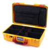 Pelican 1525 Air Case, Yellow with Red Handle & Latches TrekPak Divider Sytem with Laptop Computer Pouch ColorCase 015250-0220-240-320