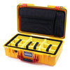 Pelican 1525 Air Case, Yellow with Red Handle & Latches Yellow Padded Microfiber Dividers with Laptop Computer Pouch ColorCase 015250-0210-240-320