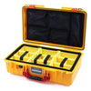 Pelican 1525 Air Case, Yellow with Red Handle & Latches Yellow Padded Microfiber Dividers with Mesh Lid Organizer ColorCase 015250-0110-240-320
