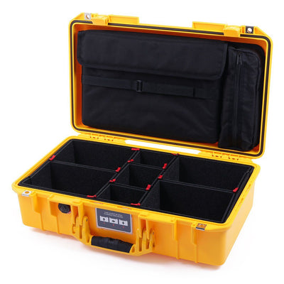 Pelican 1525 Air Case, Yellow TrekPak Divider Sytem with Laptop Computer Pouch ColorCase 015250-0220-240-240