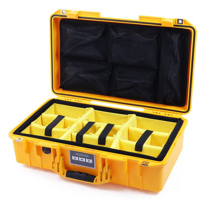 Pelican 1525 Air Case, Yellow Yellow Padded Microfiber Dividers with Mesh Lid Organizer ColorCase 015250-0110-240-240