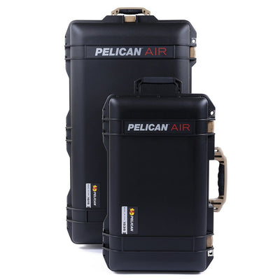 Pelican 1535 & 1615 Air Case Bundle, Black with Desert Tan Handles & Latches ColorCase
