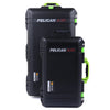 Pelican 1535 & 1615 Air Case Bundle, Black with Lime Green Handles & Latches ColorCase