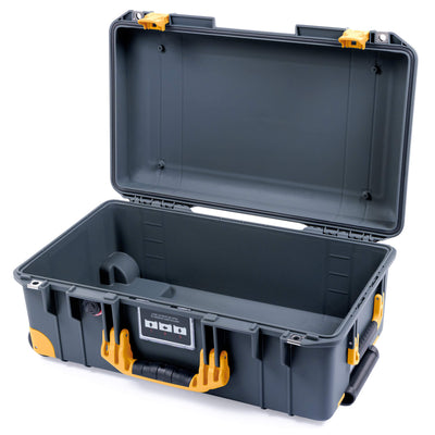 Pelican 1535 Air Case, Charcoal with Yellow Handles, Push-Button Latches & Trolley None (Case Only) ColorCase 015350-0000-520-240-240