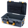 Pelican 1535 Air Case, Charcoal with Yellow Handles, Push-Button Latches & Trolley Computer Pouch Only ColorCase 015350-0200-520-240-240