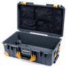 Pelican 1535 Air Case, Charcoal with Yellow Handles, Push-Button Latches & Trolley Mesh Lid Organizer Only ColorCase 015350-0100-520-240-240