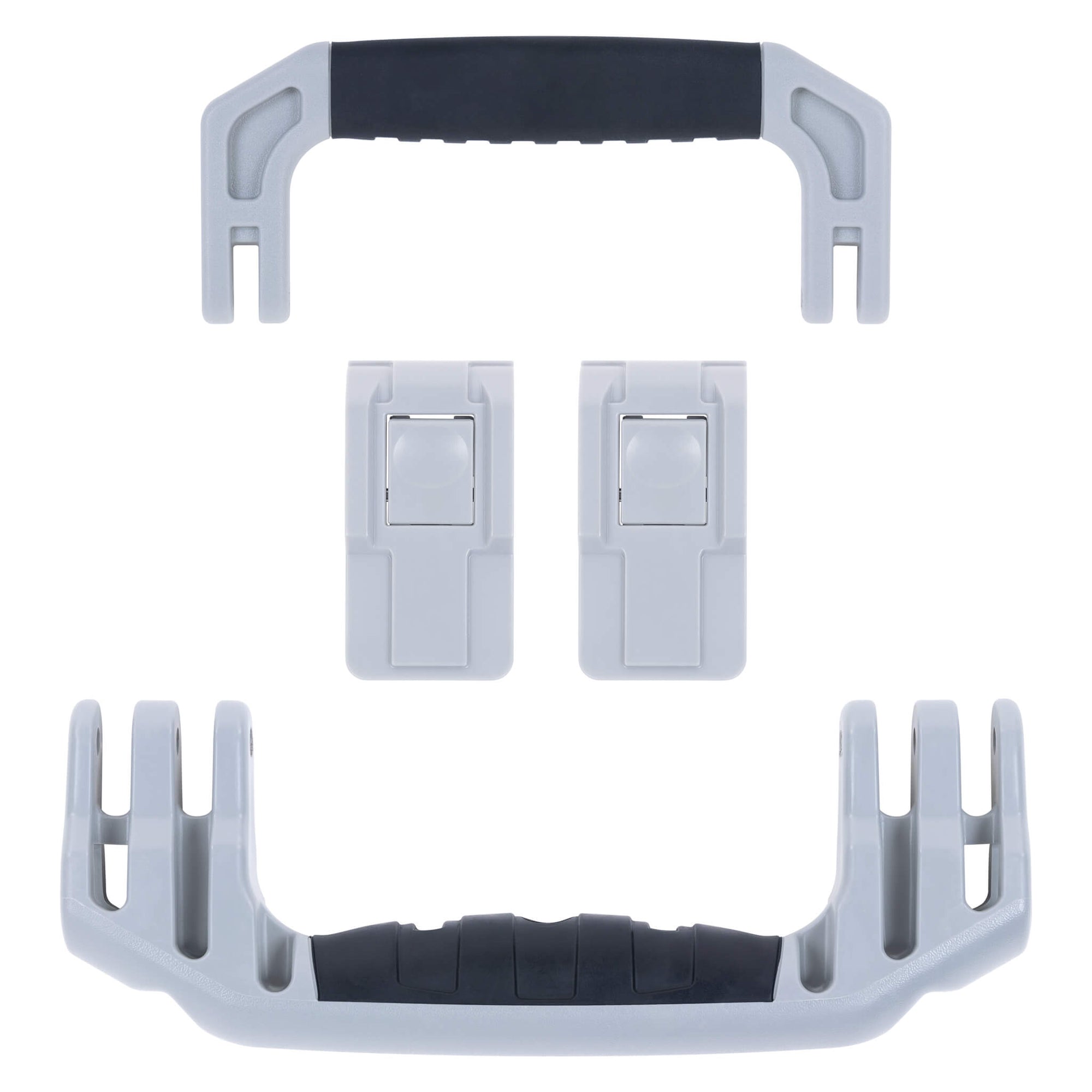 Pelican 1535 Air Replacement Handles & Latches, Silver, Push-Button (Set of 2 Handles, 2 Latches) ColorCase 