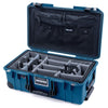 Pelican 1535 Air Case, Indigo with Black Handles, Push-Button Latches & Trolley Gray Padded Microfiber Dividers with Combo-Pouch Lid Organizer ColorCase 015350-0370-500-110-110