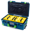 Pelican 1535 Air Case, Indigo with Lime Green Handles, Latches & Trolley Yellow Padded Microfiber Dividers with Combo-Pouch Lid Organizer ColorCase 015350-0310-500-300-300