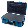 Pelican 1535 Air Case, Indigo with OD Green Handles & Latches Pick & Pluck Foam with Combo-Pouch Lid Organizer ColorCase 015350-0301-500-130-500