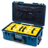 Pelican 1535 Air Case, Indigo with OD Green Handles & Latches Yellow Padded Microfiber Dividers with Combo-Pouch Lid Organizer ColorCase 015350-0310-500-130-500
