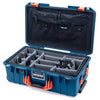 Pelican 1535 Air Case, Indigo with Orange Handles & Push-Button Latches Gray Padded Microfiber Dividers with Combo-Pouch Lid Organizer ColorCase 015350-0370-500-150-500