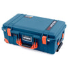 Pelican 1535 Air Case, Indigo with Orange Handles, Push-Button Latches & Trolley ColorCase