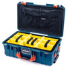 Pelican 1535 Air Case, Indigo with Orange Handles & Push-Button Latches Yellow Padded Microfiber Dividers with Combo-Pouch Lid Organizer ColorCase 015350-0310-500-150-500
