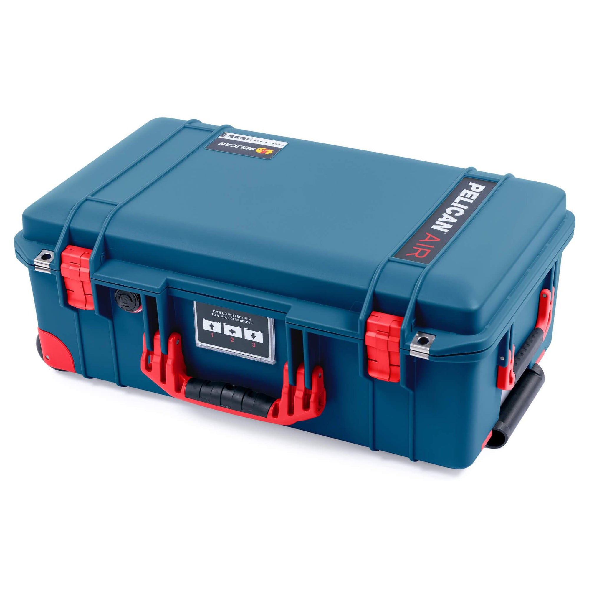 Pelican 1535 Air Case, Indigo with Red Handles, Latches & Trolley ColorCase 