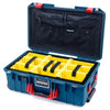Pelican 1535 Air Case, Indigo with Red Handles & Latches Yellow Padded Microfiber Dividers with Combo-Pouch Lid Organizer ColorCase 015350-0310-500-320-500