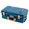 Pelican 1535 Air Case, Indigo with Yellow Handles & Push-Button Latches ColorCase