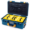 Pelican 1535 Air Case, Indigo with Yellow Handles & Push-Button Latches Yellow Padded Microfiber Dividers with Combo-Pouch Lid Organizer ColorCase 015350-0310-500-240-500