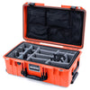 Pelican 1535 Air Case, Orange with Black Handles & Push-Button Latches Gray Padded Microfiber Dividers with Mesh Lid Organizer ColorCase 015350-0170-150-110