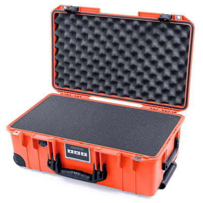 Pelican 1535 Air Case, Orange with Black Handles, Push-Button Latches & Trolley Pick & Pluck Foam with Convolute Lid Foam ColorCase 015350-0001-150-110-110
