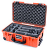 Pelican 1535 Air Case, Orange with Black Handles, Push-Button Latches & Trolley Gray Padded Microfiber Dividers with Convolute Lid Foam ColorCase 015350-0070-150-110-110