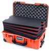Pelican 1535 Air Case, Orange with Black Handles, Push-Button Latches & Trolley Custom Tool Kit (4 Foam Inserts with Convolute Lid Foam) ColorCase 015350-0060-150-110-110