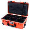 Pelican 1535 Air Case, Orange with Black Handles, Push-Button Latches & Trolley TrekPak Divider System with Computer Pouch ColorCase 015350-0220-150-110-110