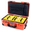 Pelican 1535 Air Case, Orange with Black Handles, Push-Button Latches & Trolley Yellow Padded Microfiber Dividers with Computer Pouch ColorCase 015350-0210-150-110-110