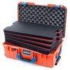 Pelican 1535 Air Case, Orange with Blue Handles & Latches Custom Tool Kit (4 Foam Inserts with Convolute Lid Foam) ColorCase 015350-0060-150-120