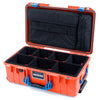 Pelican 1535 Air Case, Orange with Blue Handles & Latches TrekPak Divider System with Computer Pouch ColorCase 015350-0220-150-120