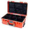 Pelican 1535 Air Case, Orange with Desert Tan Handles & Latches TrekPak Divider System with Mesh Lid Organizer ColorCase 015350-0120-150-310