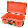 Pelican 1535 Air Case, Orange with Lime Green Handles, Latches & Trolley None (Case Only) ColorCase 015350-0000-150-300-300
