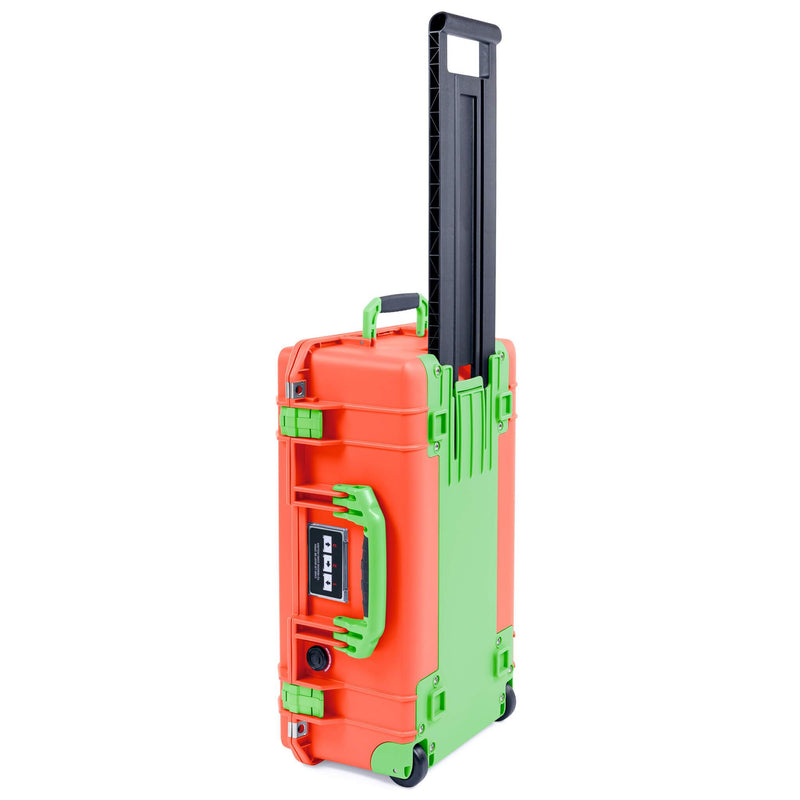 Pelican 1535 Air Case, Orange with Lime Green Handles, Latches & Trolley ColorCase 