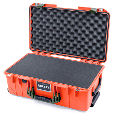 Pelican 1535 Air Case, Orange with OD Green Handles & Latches Pick & Pluck Foam with Convolute Lid Foam ColorCase 015350-0001-150-130