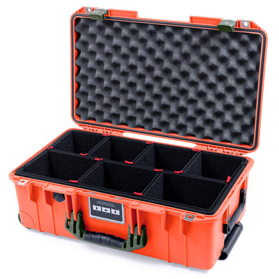 Pelican 1535 Air Case, Orange with OD Green Handles & Latches TrekPak Divider System with Convolute Lid Foam ColorCase 015350-0020-150-130