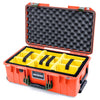 Pelican 1535 Air Case, Orange with OD Green Handles & Latches Yellow Padded Microfiber Dividers with Convolute Lid Foam ColorCase 015350-0010-150-130