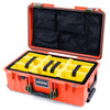 Pelican 1535 Air Case, Orange with OD Green Handles & Latches Yellow Padded Microfiber Dividers with Mesh Lid Organizer ColorCase 015350-0110-150-130