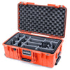 Pelican 1535 Air Case, Orange, Push-Button Latches Gray Padded Microfiber Dividers with Convolute Lid Foam ColorCase 015350-0070-150-150