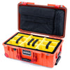 Pelican 1535 Air Case, Orange with Red Handles, Latches & Trolley Yellow Padded Microfiber Dividers with Computer Pouch ColorCase 015350-0210-150-320-320