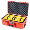 Pelican 1535 Air Case, Orange with Red Handles & Latches Yellow Padded Microfiber Dividers with Convolute Lid Foam ColorCase 015350-0010-150-320