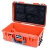 Pelican 1535 Air Case, Orange with Silver Handles & Push-Button Latches Mesh Lid Organizer Only ColorCase 015350-0100-150-180