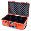 Pelican 1535 Air Case, Orange with Silver Handles, Push-Button Latches & Trolley TrekPak Divider System with Convolute Lid Foam ColorCase 015350-0020-150-180-180