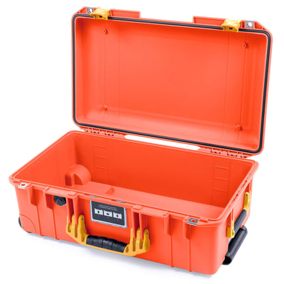 Pelican 1535 Air Case, Orange with Yellow Handles & Push-Button Latches None (Case Only) ColorCase 015350-0000-150-240