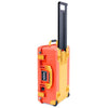 Pelican 1535 Air Case, Orange with Yellow Handles, Push-Button Latches & Trolley ColorCase