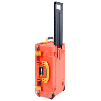 Pelican 1535 Air Case, Orange with Yellow Handles & Push-Button Latches ColorCase