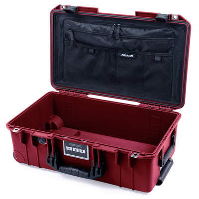 Pelican 1535 Air Case, Oxblood with Black Handles & Push-Button Latches Combo-Pouch Lid Organizer Only ColorCase 015350-0300-510-110-510