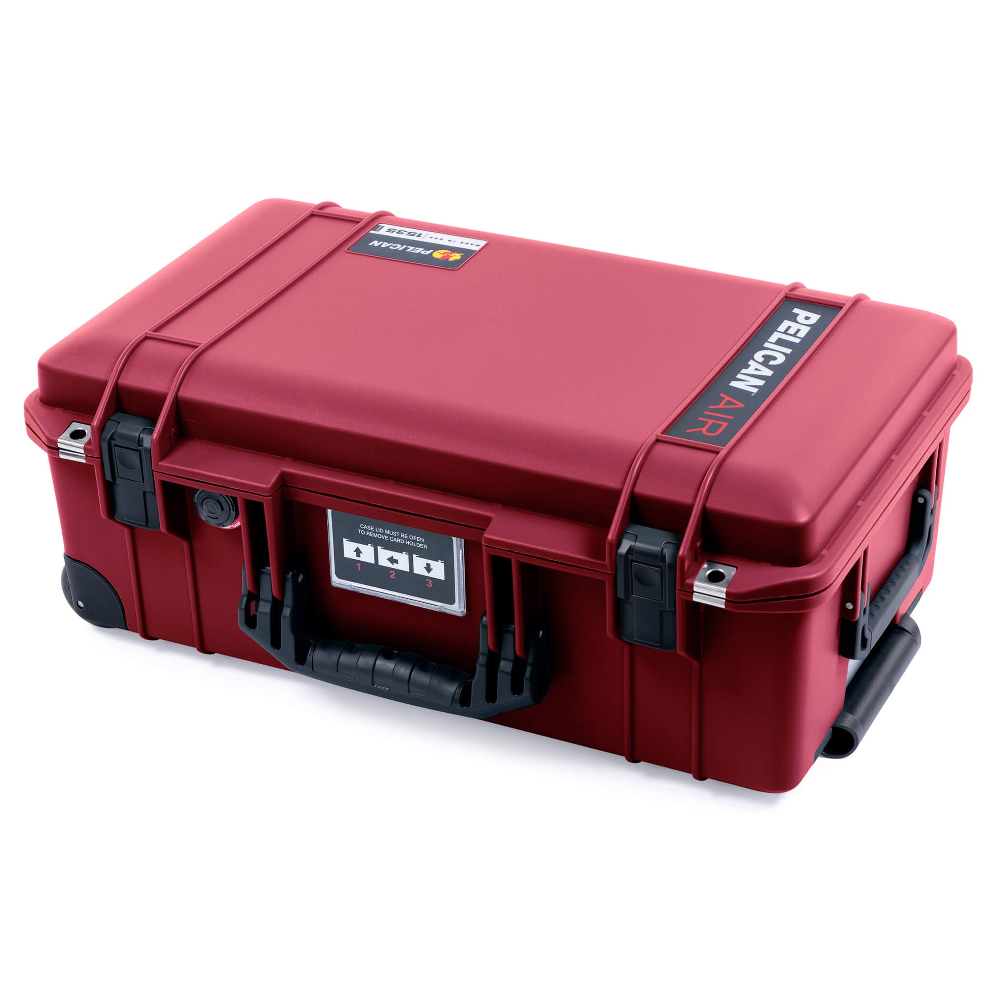 Pelican 1535 Air Case, Oxblood with Black Handles, Push-Button Latches & Trolley ColorCase 