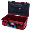 Pelican 1535 Air Case, Oxblood with Blue Handles & Latches Combo-Pouch Lid Organizer Only ColorCase 015350-0300-510-120-510