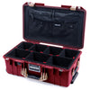 Pelican 1535 Air Case, Oxblood with Desert Tan Handles & Latches TrekPak Divider System with Combo-Pouch Lid Organizer ColorCase 015350-0320-510-310-510